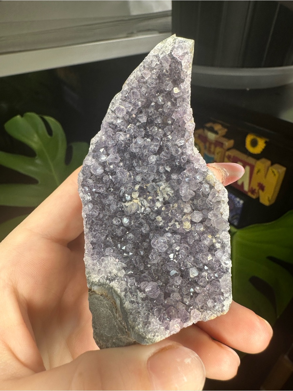 Natural Amethyst Crystal Geode Cluster - Purple
